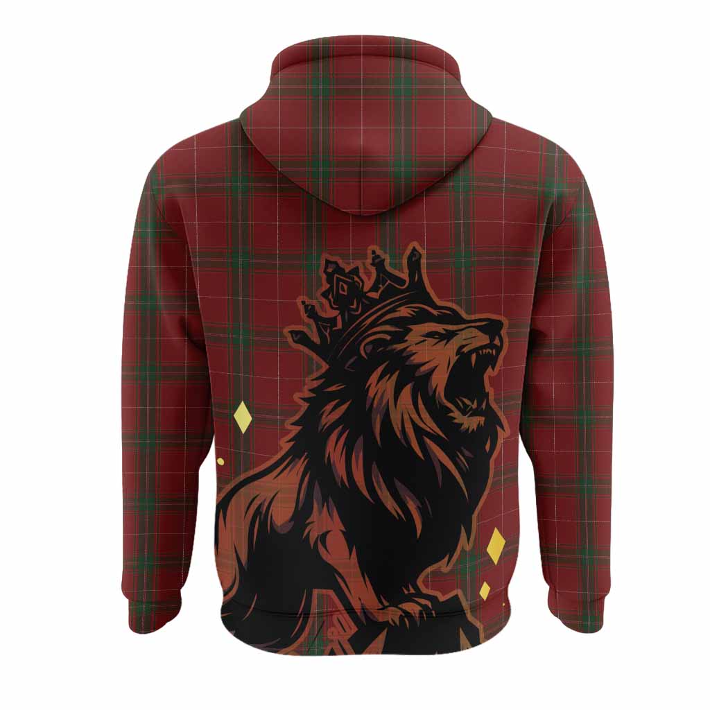 Carruthers Tartan Family Crest Hoodie Crowned Lion Roaring