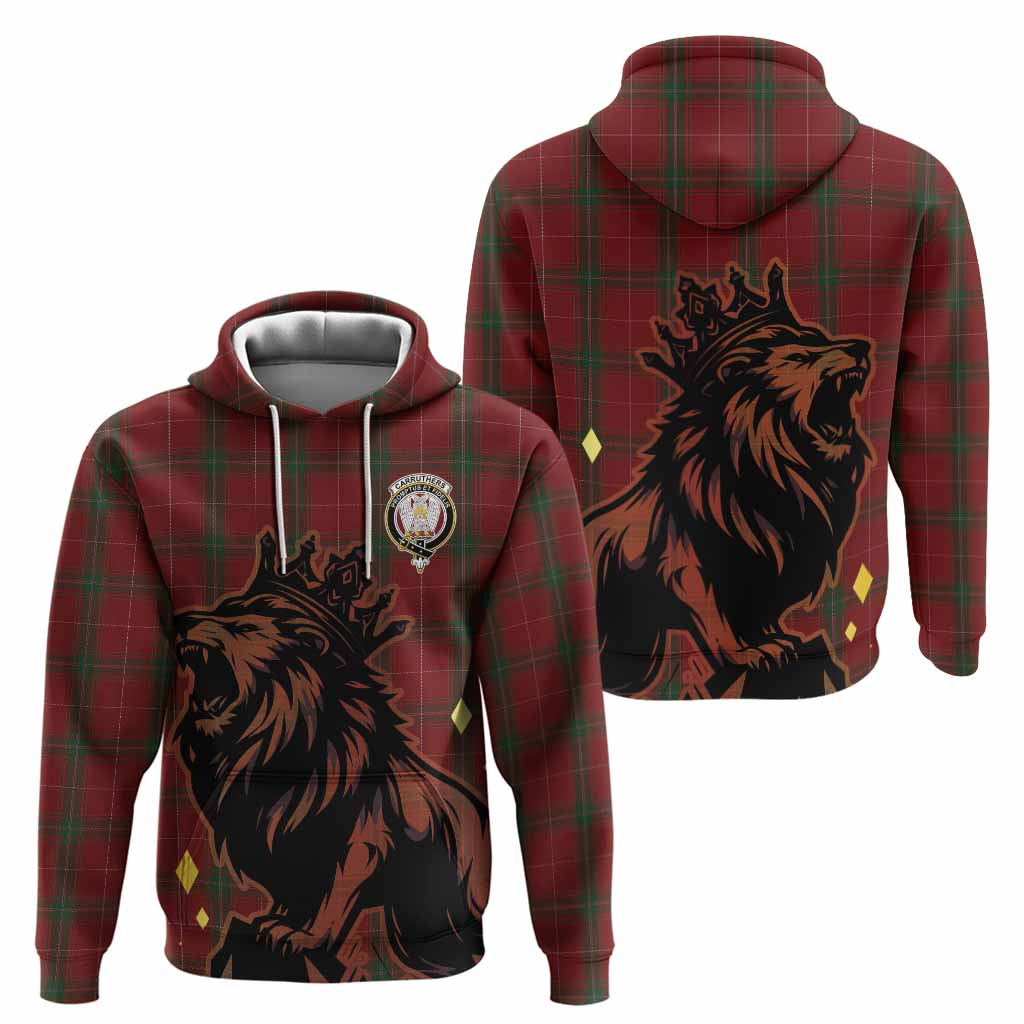 Carruthers Tartan Family Crest Hoodie Crowned Lion Roaring