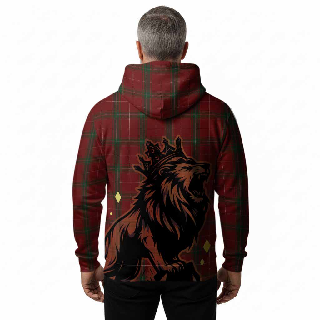Carruthers Tartan Family Crest Hoodie Crowned Lion Roaring