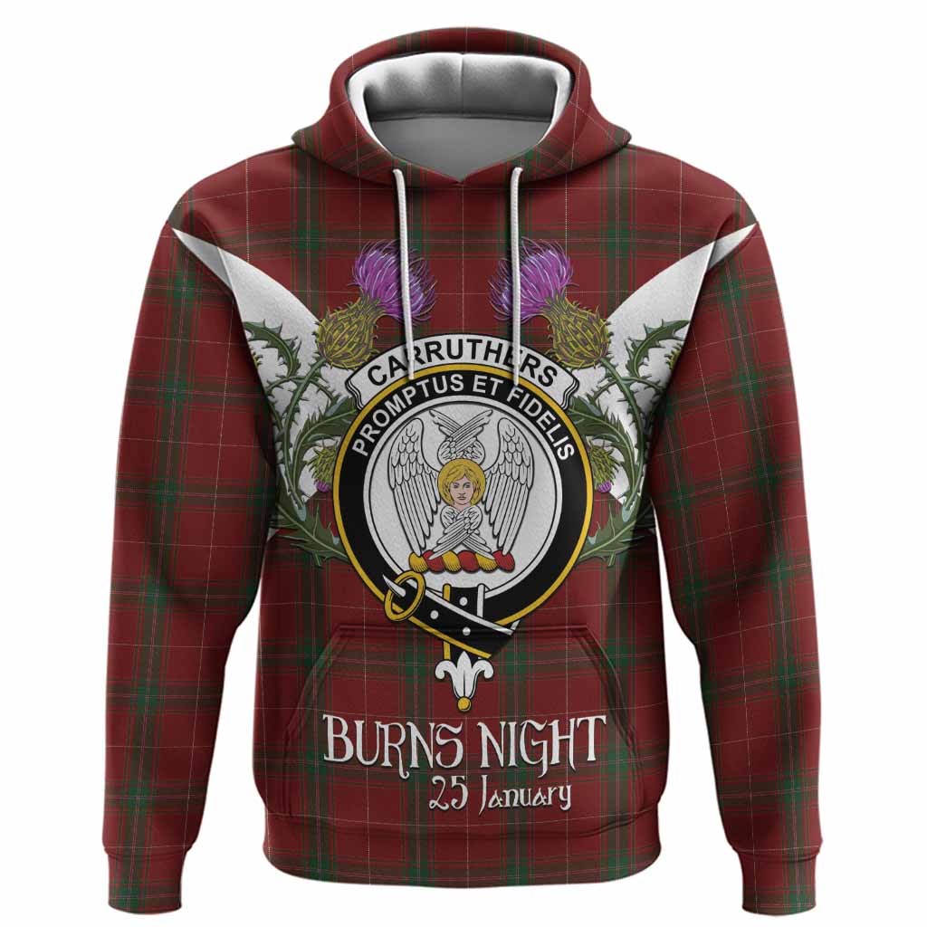 Carruthers Tartan Family Crest Hoodie Scottish Burns Night Thistle Floral