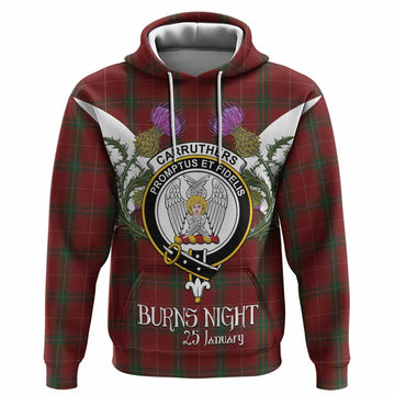 Carruthers Tartan Family Crest Hoodie Scottish Burns Night Thistle Floral