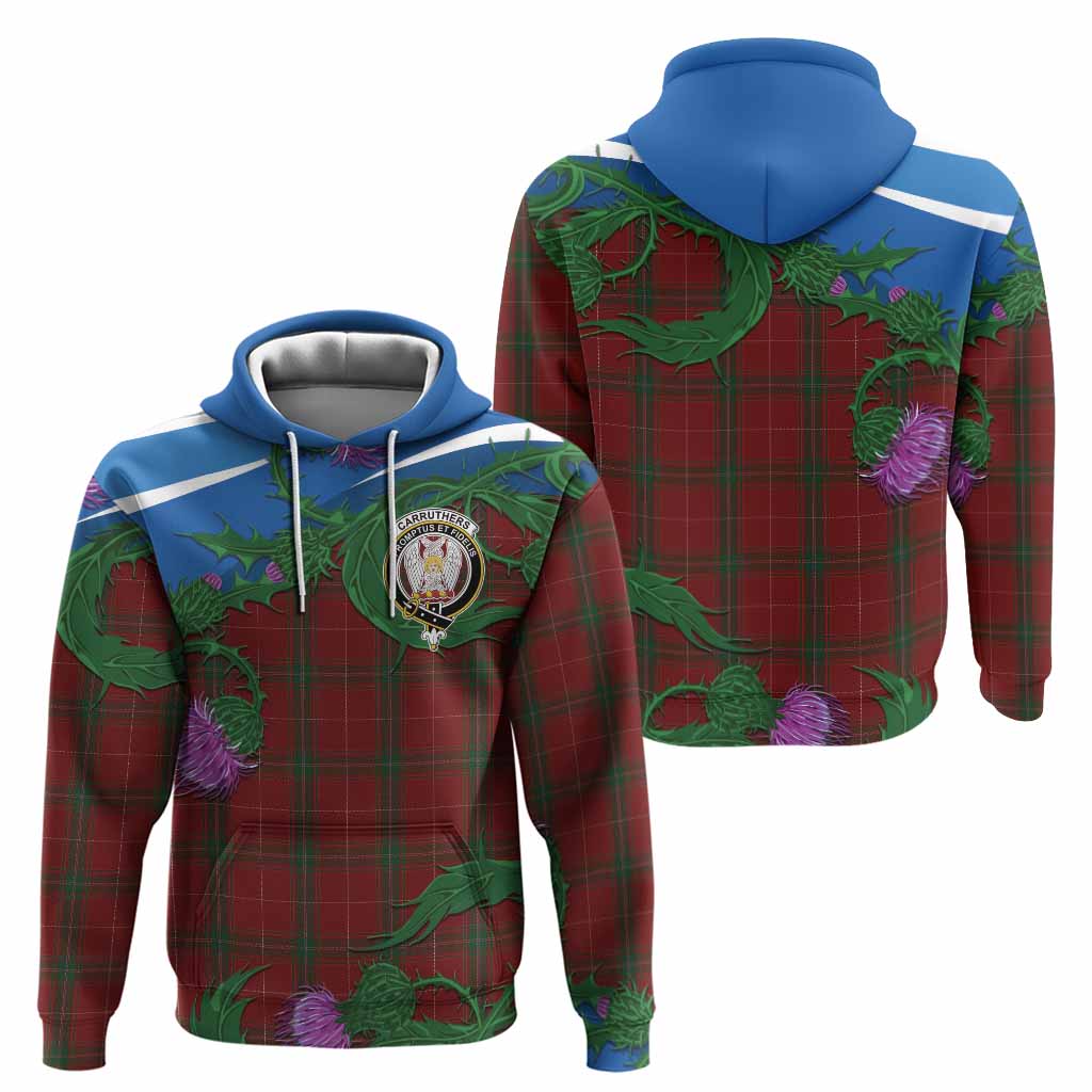 Carruthers Tartan Family Crest Hoodie Thistle in Minimalism