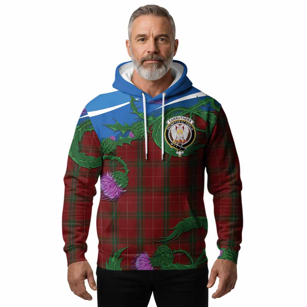 Carruthers Tartan Family Crest Hoodie Thistle in Minimalism