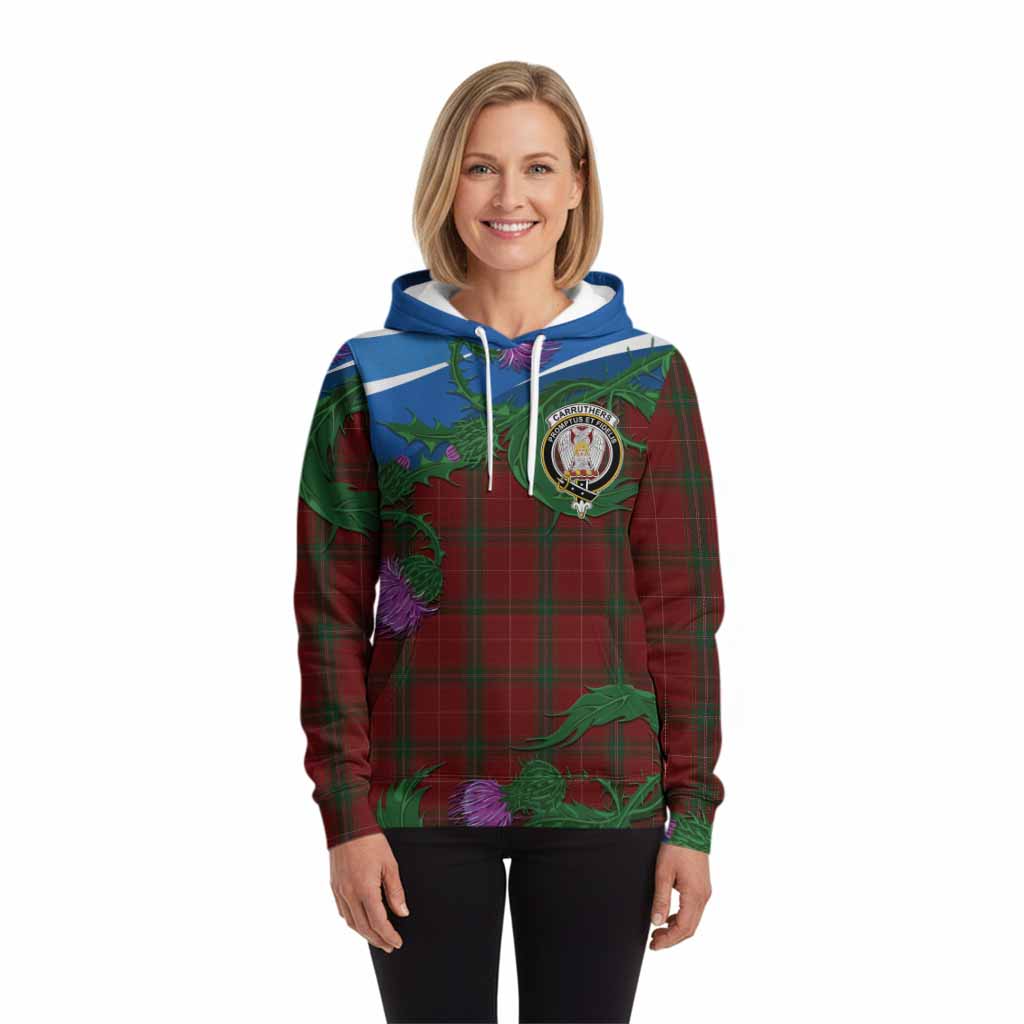 Carruthers Tartan Family Crest Hoodie Thistle in Minimalism