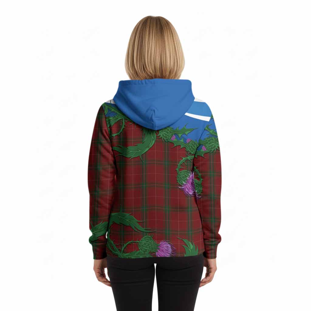 Carruthers Tartan Family Crest Hoodie Thistle in Minimalism