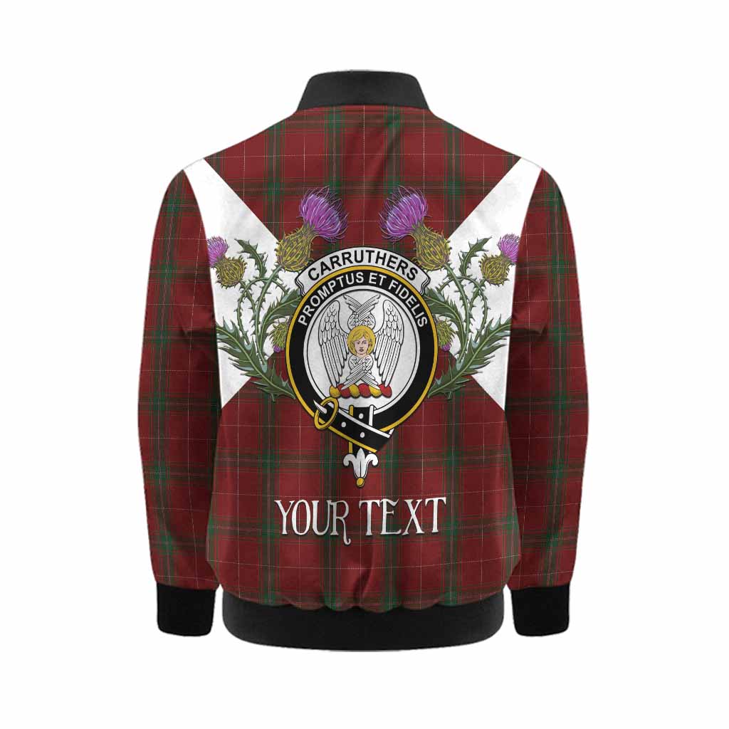 Carruthers Tartan Family Crest Kid Bomber Jacket Scottish Burns Night Thistle Floral