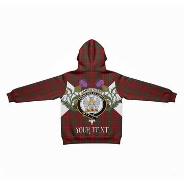 Carruthers Tartan Family Crest Kid Hoodie Scottish Burns Night Thistle Floral