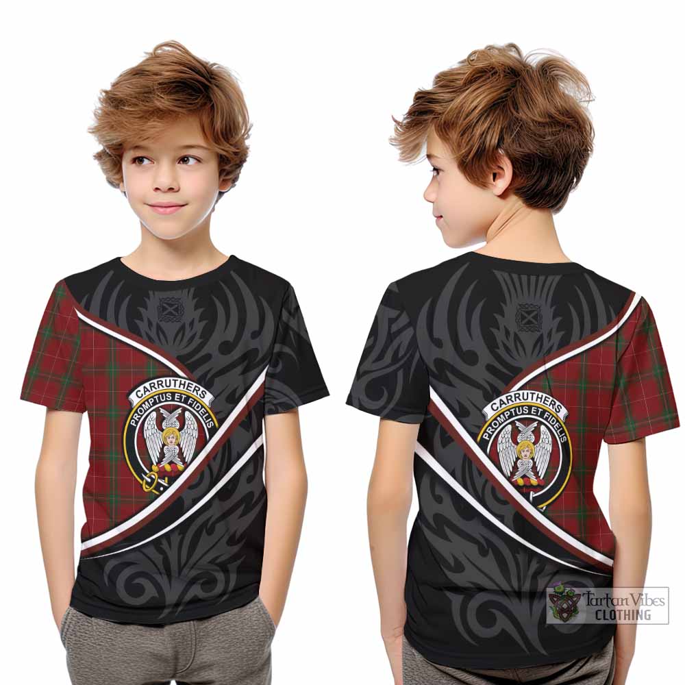 Carruthers Tartan Family Crest Kid T-shirt Celtic Scottish Thistle Floral - Tartan Vibes Clothing