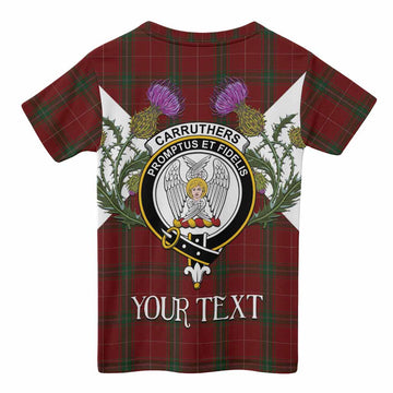 Carruthers Tartan Family Crest Kid T-shirt Scottish Burns Night Thistle Floral