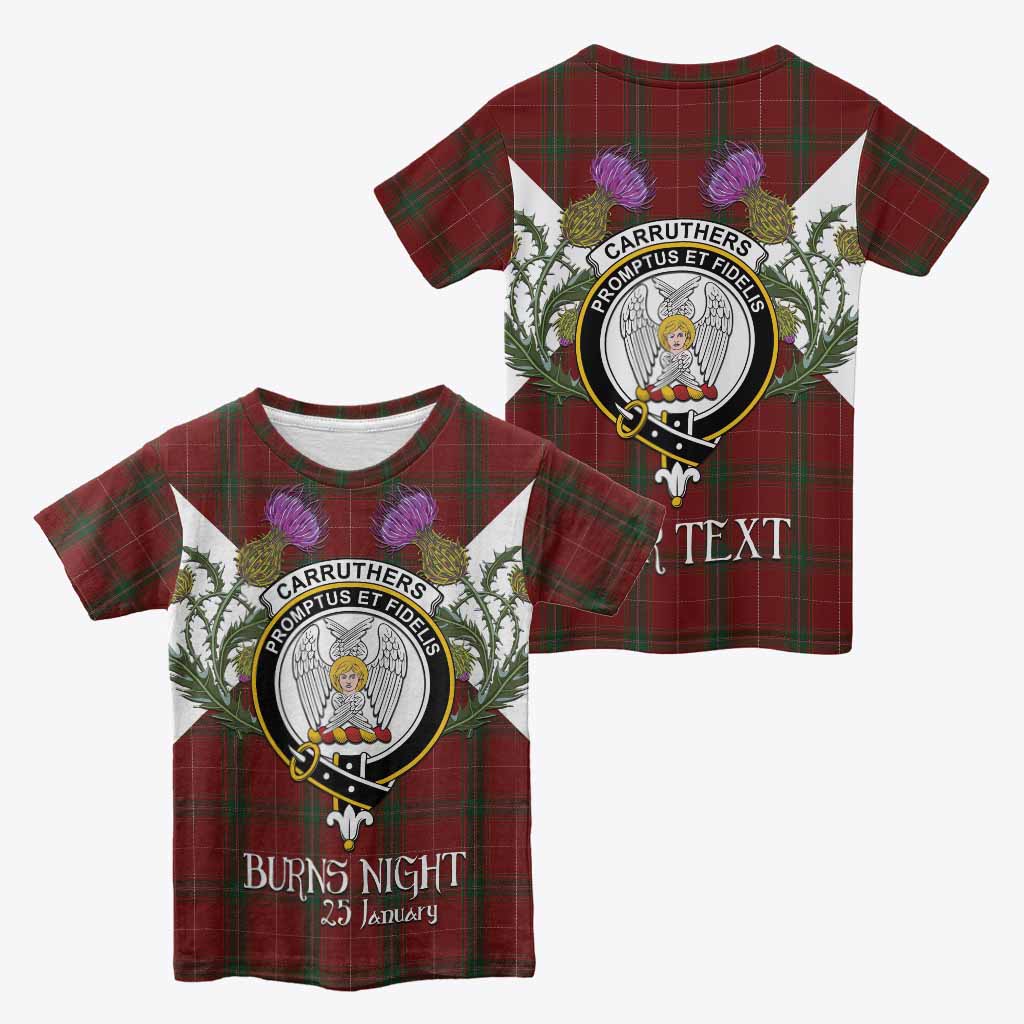 Carruthers Tartan Family Crest Kid T-shirt Scottish Burns Night Thistle Floral