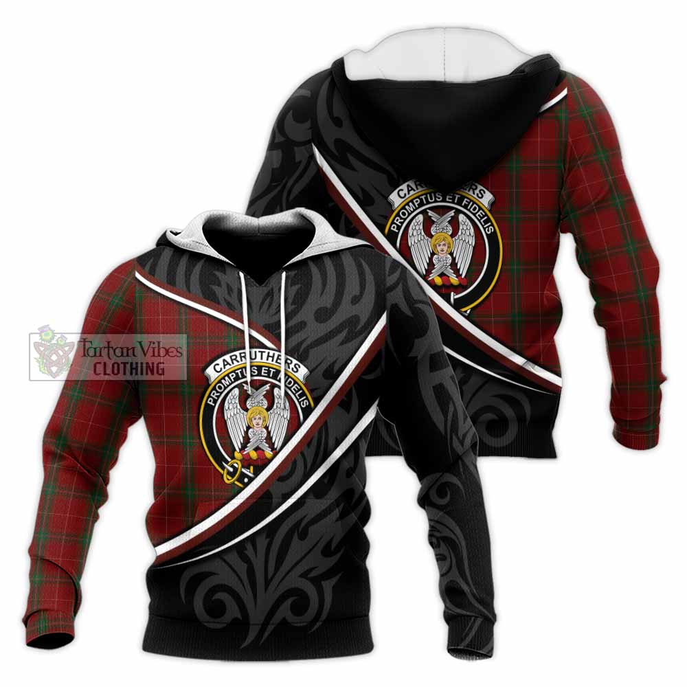 Carruthers Tartan Family Crest Knitted Hoodie Celtic Scottish Thistle Floral - Tartan Vibes Clothing