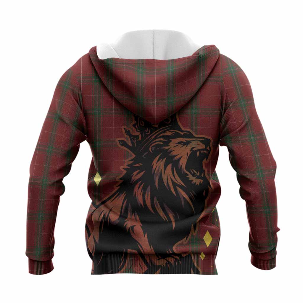 Carruthers Tartan Family Crest Knitted Hoodie Crowned Lion Roaring