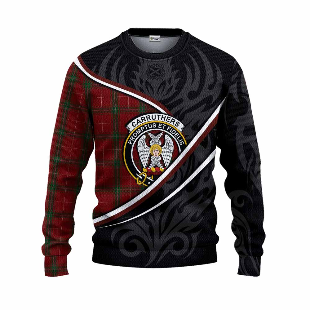 Carruthers Tartan Family Crest Knitted Sweater Celtic Scottish Thistle Floral - Tartan Vibes Clothing