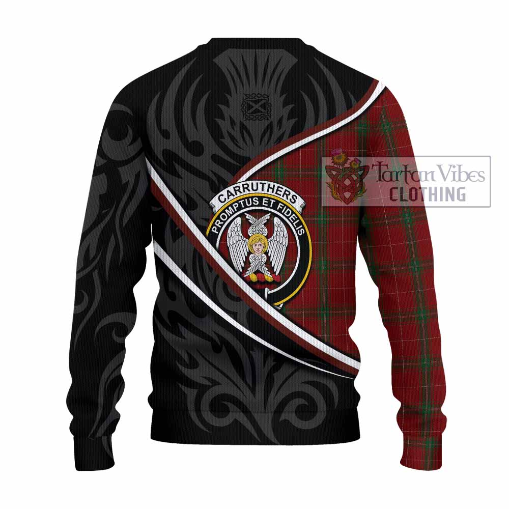 Carruthers Tartan Family Crest Knitted Sweater Celtic Scottish Thistle Floral - Tartan Vibes Clothing
