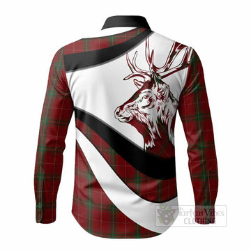 Carruthers Tartan Family Crest Long Sleeve Button Shirts Scottish Red Deer Curves Style