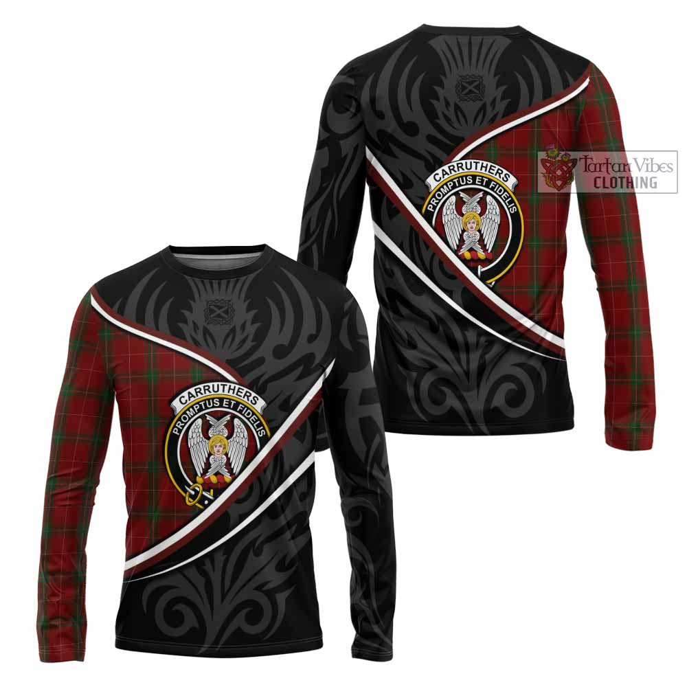 Carruthers Tartan Family Crest Long Sleeve T-Shirt Celtic Scottish Thistle Floral - Tartan Vibes Clothing