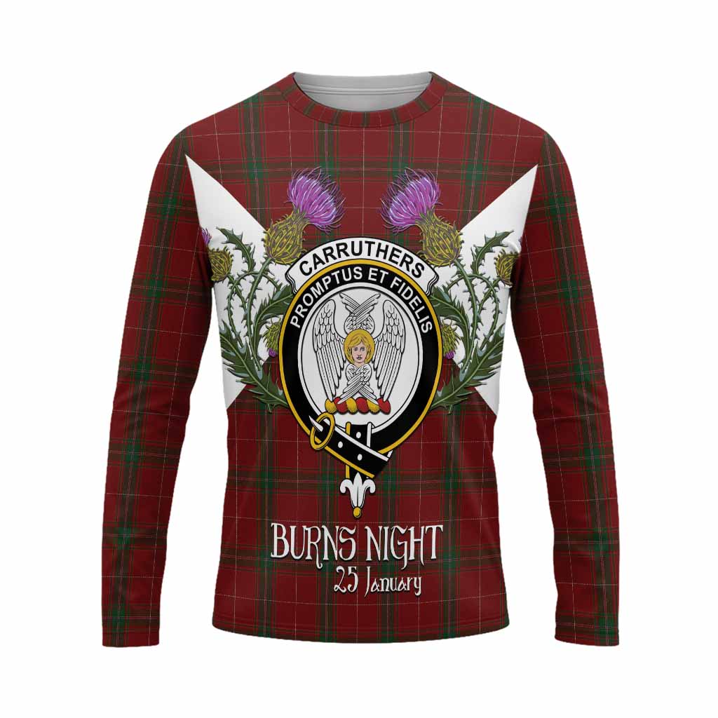 Carruthers Tartan Family Crest Long Sleeve T-Shirt Scottish Burns Night Thistle Floral