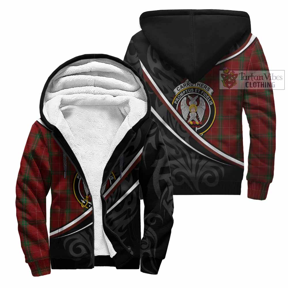 Carruthers Tartan Family Crest Sherpa Hoodie Celtic Scottish Thistle Floral - Tartan Vibes Clothing