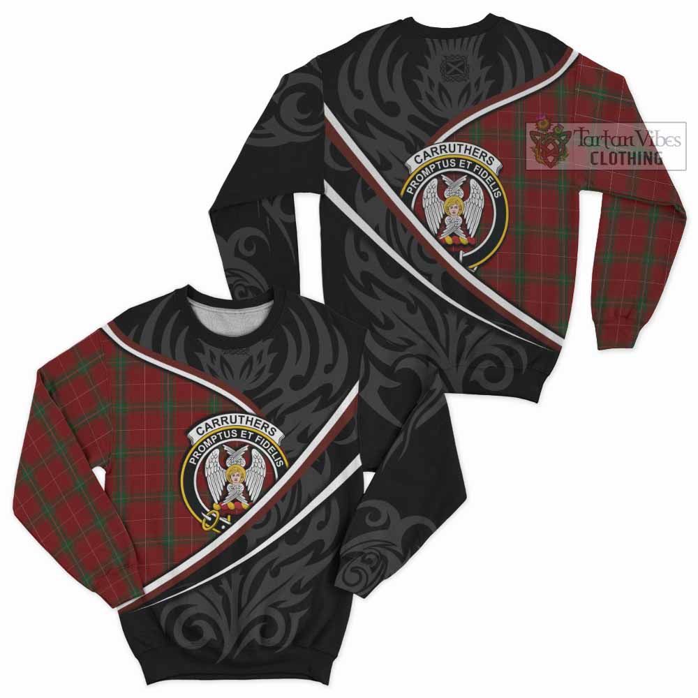 Carruthers Tartan Family Crest Sweatshirt Celtic Scottish Thistle Floral - Tartan Vibes Clothing
