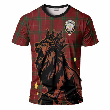 Carruthers Tartan Family Crest T-Shirt Crowned Lion Roaring
