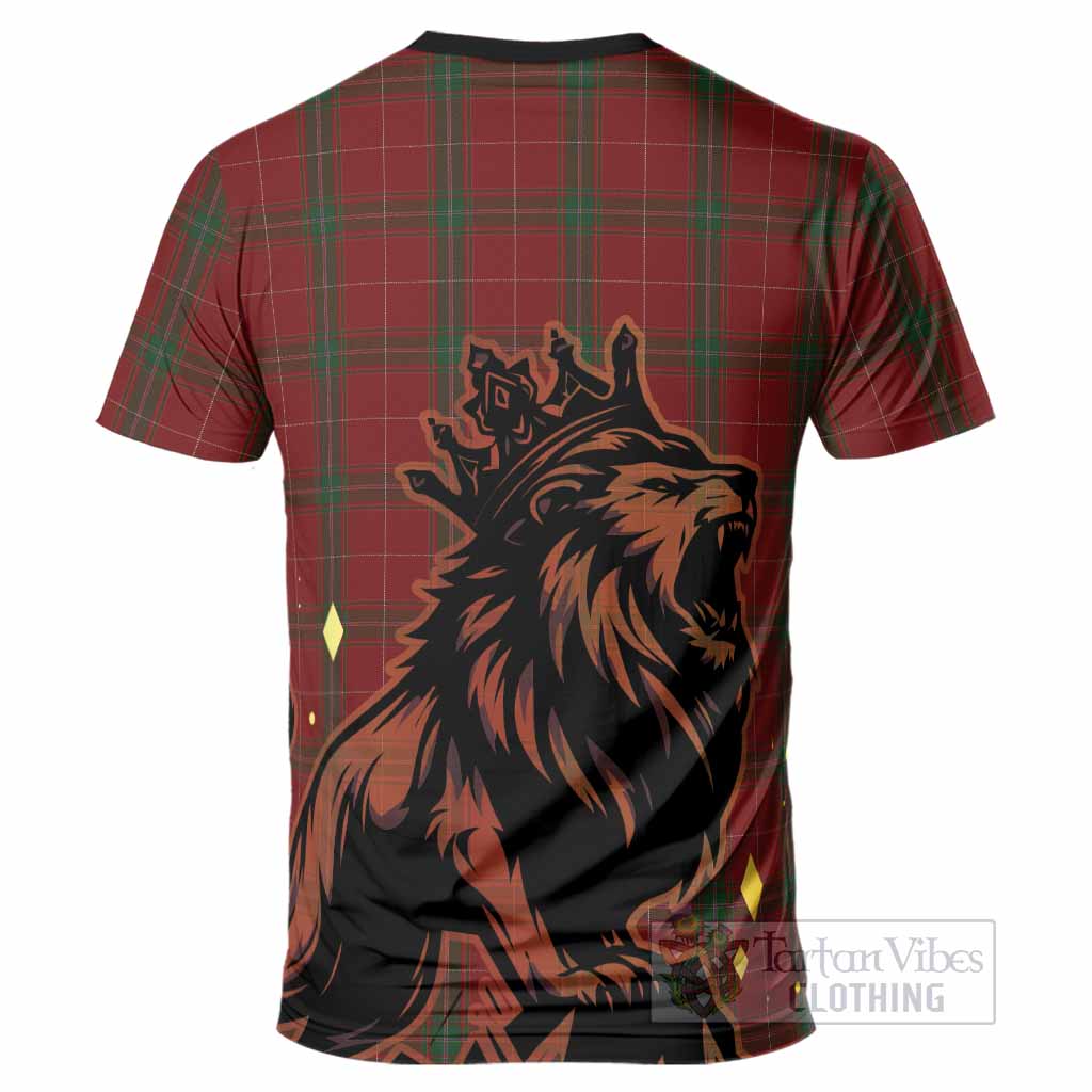 Carruthers Tartan Family Crest T-Shirt Crowned Lion Roaring