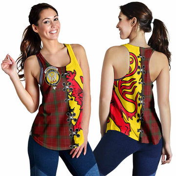 Carruthers Tartan Family Crest Women Racerback Tanks Lion Rampant Honor - Tartan Vibes Clothing