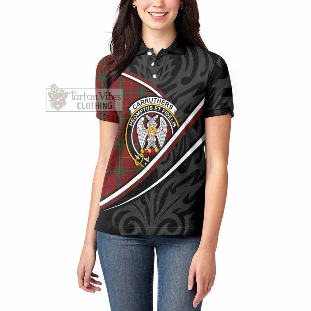 Carruthers Tartan Family Crest Women's Polo Shirt Celtic Scottish Thistle Floral - Tartan Vibes Clothing
