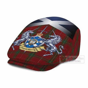 Carruthers Tartan Flat Cap, Jeff Cap Alba Gu Brath Unicorn Crest