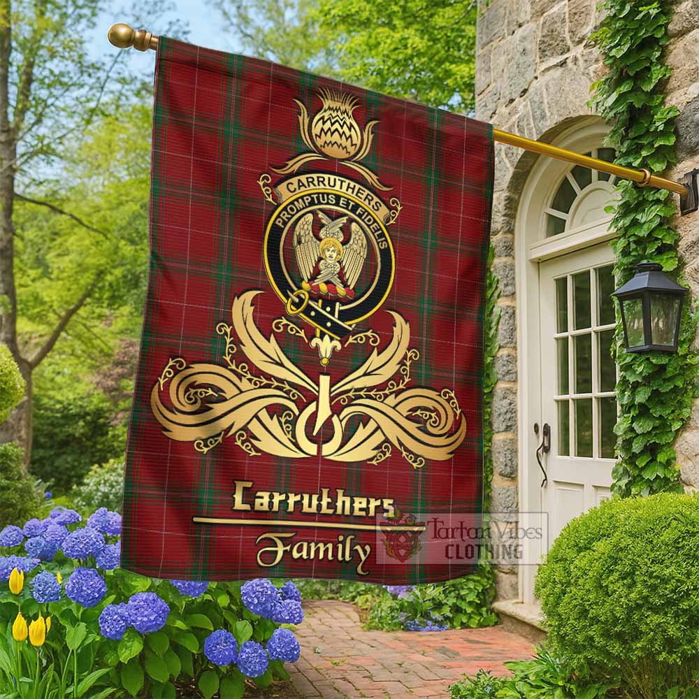 Carruthers Tartan Garden Flag with Highland Thistle Cherish Family Crest Style - Tartan Vibes Clothing