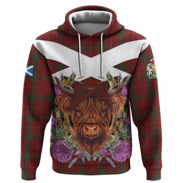 Carruthers Tartan Hoodie Scottish Thistle Heilan Coo
