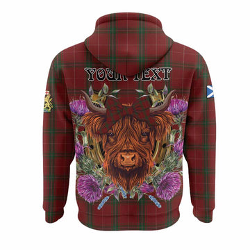 Carruthers Tartan Hoodie Scottish Thistle Heilan Coo