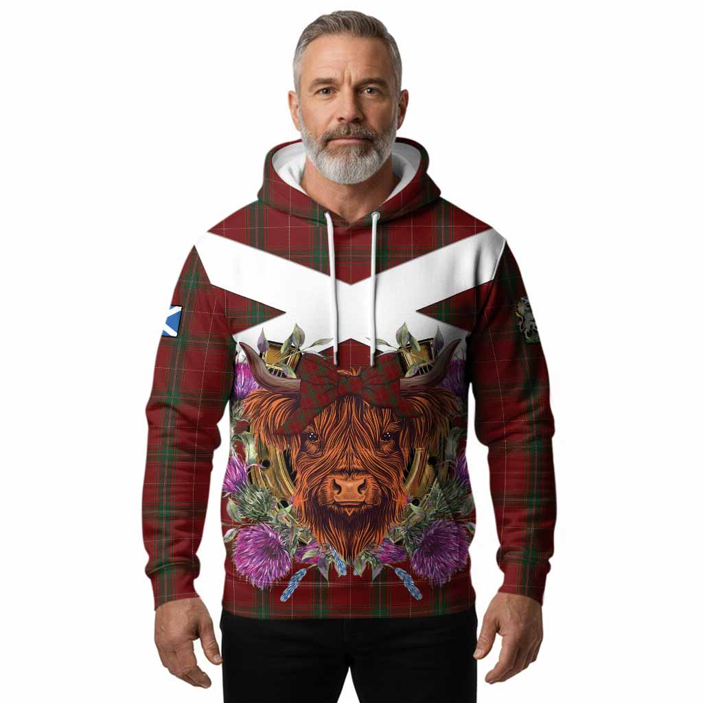 Carruthers Tartan Hoodie Scottish Thistle Heilan Coo