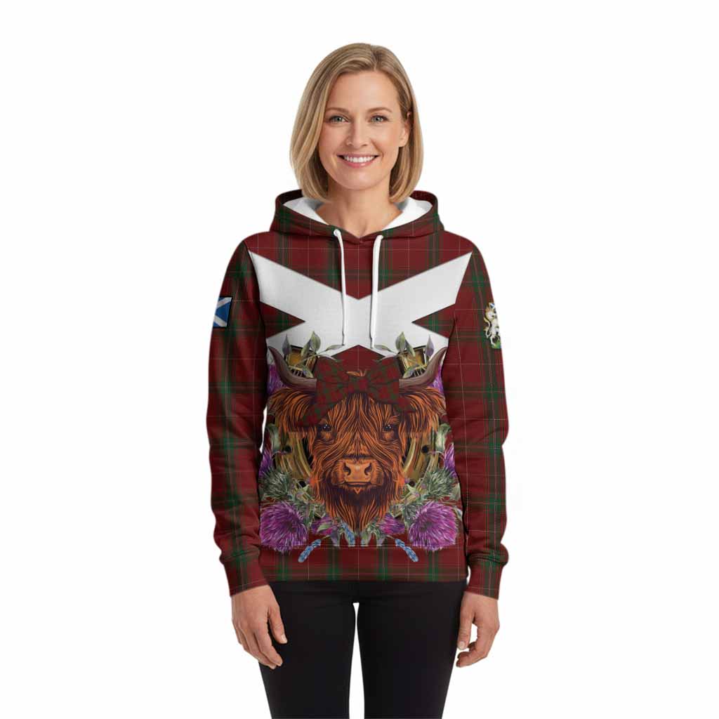 Carruthers Tartan Hoodie Scottish Thistle Heilan Coo