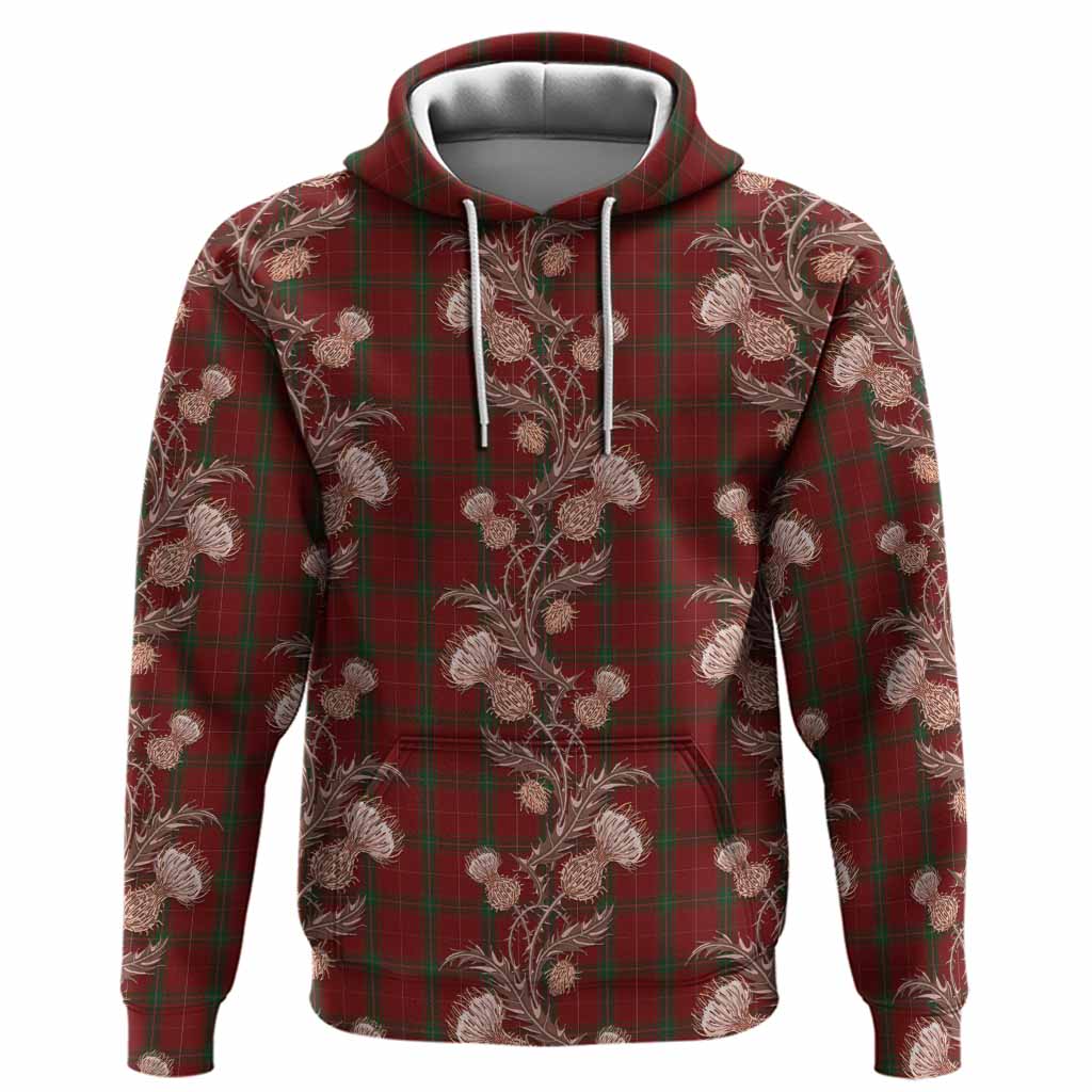 Carruthers Tartan Hoodie Seamless Scottish Thistle Flowers
