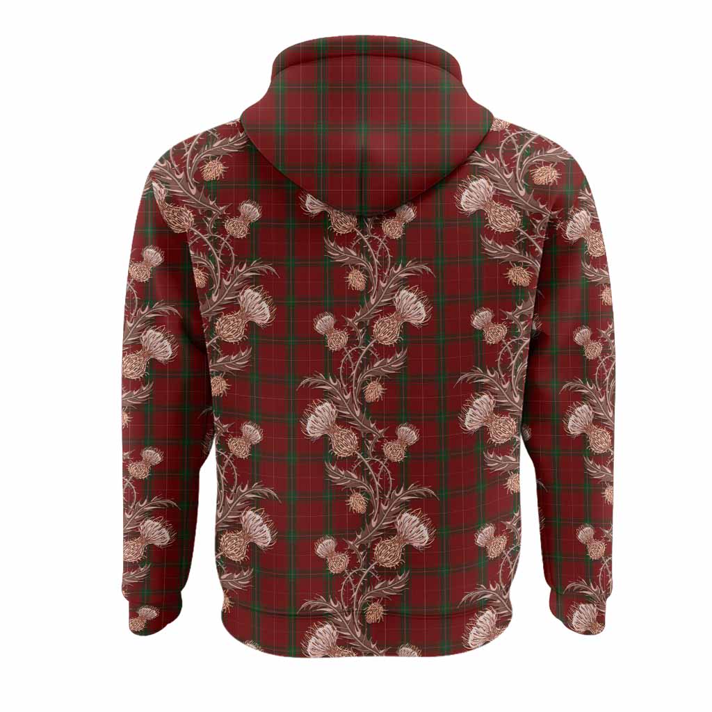 Carruthers Tartan Hoodie Seamless Scottish Thistle Flowers