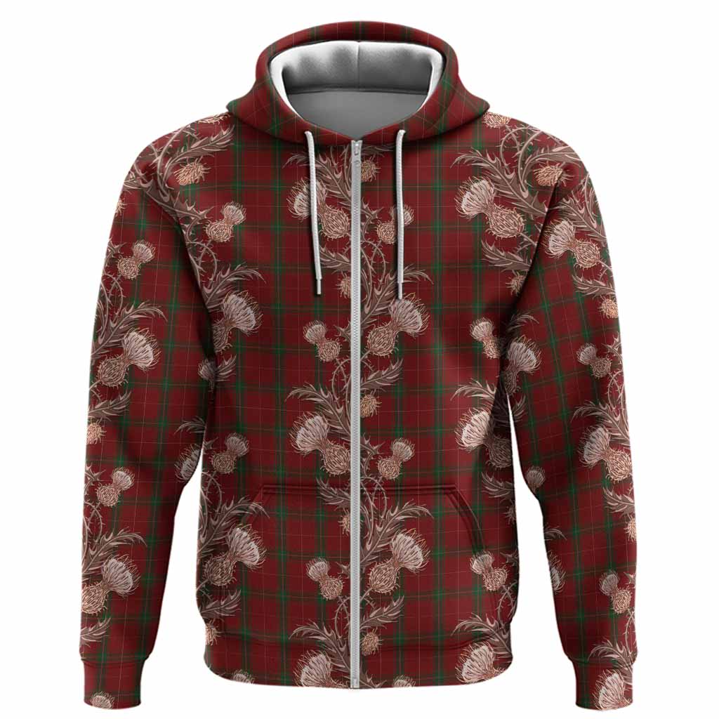 Carruthers Tartan Hoodie Seamless Scottish Thistle Flowers