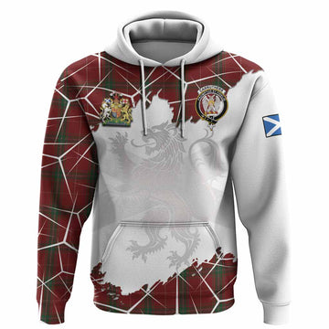 Carruthers Tartan Hoodie with Family Crest and Lion Rampant Grunge Style