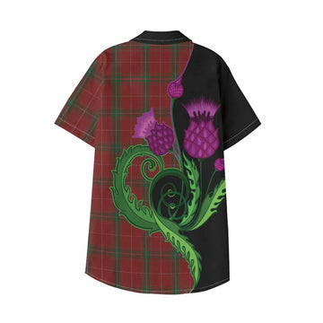 Carruthers Tartan Kid Hawaiian Shirt Traditional Scottish Thistle
