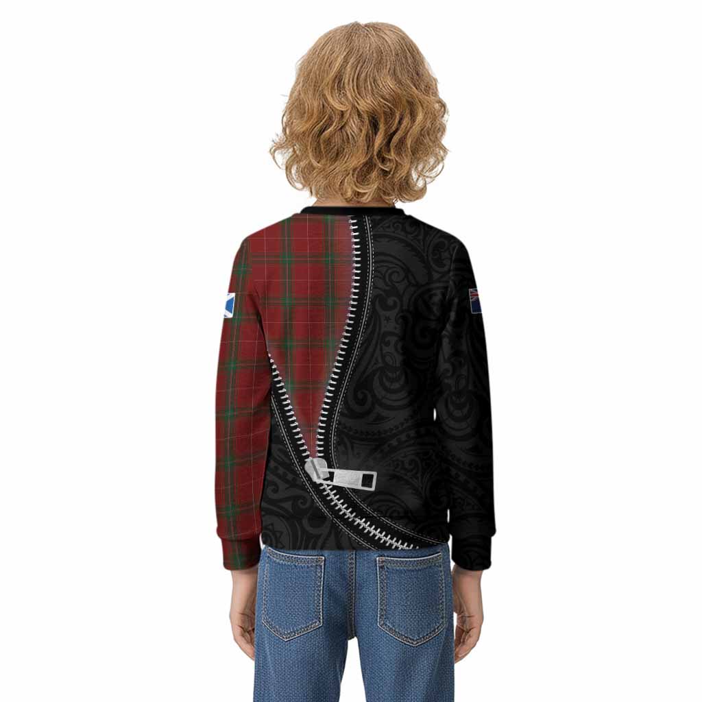 Carruthers Tartan Kid Knitted Sweatshirt New Zealand Pattern Unique Zipper Stylized