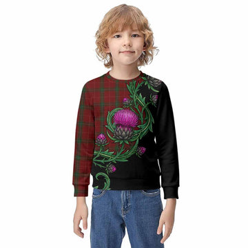 Carruthers Tartan Kid Knitted Sweatshirt Resilient Scottish Thistle Kid - Tartan Vibes Clothing