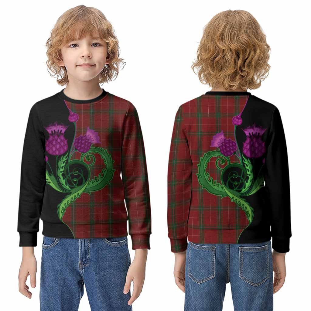 Carruthers Tartan Kid Knitted Sweatshirt Traditional Scottish Thistle