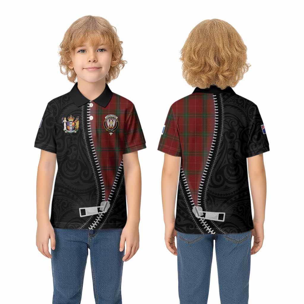 Carruthers Tartan Kid Polo Shirt New Zealand Pattern Unique Zipper Stylized