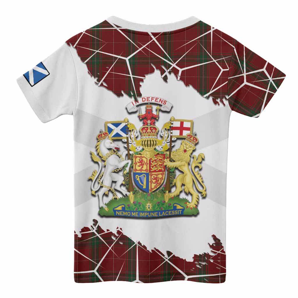 Carruthers Tartan Kid T-shirt with Family Crest and Lion Rampant Grunge Style