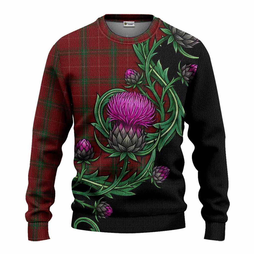 Carruthers Tartan Knitted Sweater Resilient Scottish Thistle Unisex - Tartan Vibes Clothing