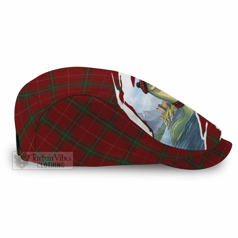 Carruthers Tartan Loch Ness Monster Scottish Heritage Art Flat Cap, Jeff Cap