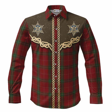 Carruthers Tartan Long Sleeve Button Shirts Bigfoot Riding The Kelpie Monster