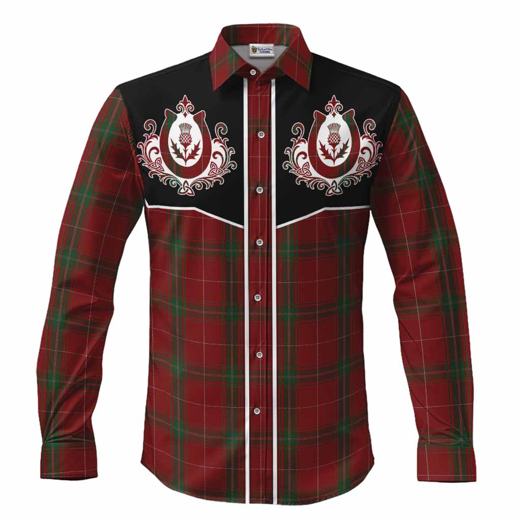 Carruthers Tartan Long Sleeve Button Shirts Horseshoe Ornament Men's Shirt S - Tartan Vibes Clothing