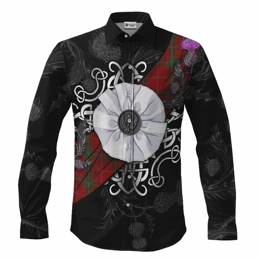 Carruthers Tartan Long Sleeve Button Shirts Jacobite White Rose Men's Shirt S - Tartan Vibes Clothing
