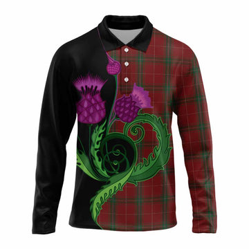 Carruthers Tartan Long Sleeve Polo Shirt Traditional Scottish Thistle