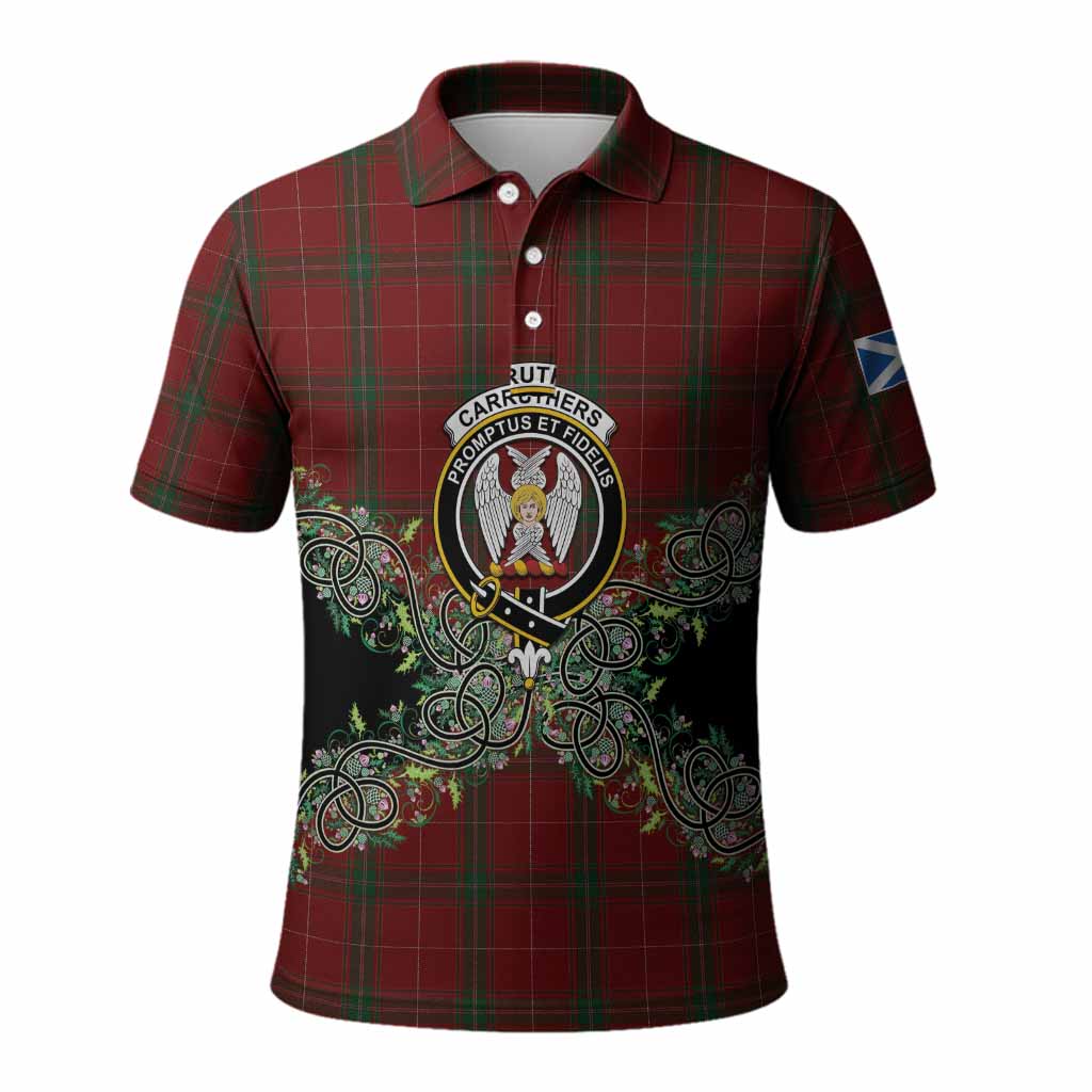 Carruthers Tartan Polo Shirt Thistle Scottish Spirit